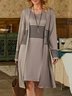 Plain Crew Neck Regular Fit Two-Piece Set