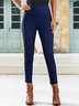 High elastic plain washed denim Leggings