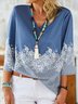 V Neck Floral Casual Top