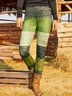 Color Block Casual Regular Fit Leggings