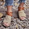 Women Plus Size Denim Cloth Adjustable Buckle Sandals