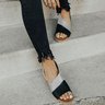 JFN  Women Daily Low Heel Panel Sandals