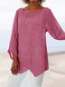 Asymmetric Linen Women Tunic Blouses