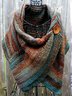 Women's  Casual Multicolor Stripes  Round Neck Scarves & Shawls