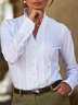 JFN Stand Collar White Cotton Paneled Long Sleeve Blouse
