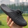 Hollow-Out Pvc Flat Heel Slippers