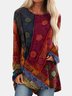 Casual Cotton-Blend Crew Neck T-shirt