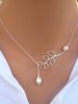 JFN  Vintage Leaf Pearl  Necklaces