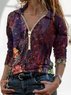 Vintage Ombre/tie-Dye Long Sleeve Top