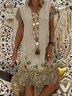 JFN V Neck Floral Vacation Mini Dress 