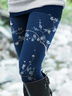 Skinny Cotton Blends Floral Pants