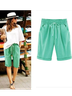 JFN Elastic Waist Solid Causal Pockets Shorts