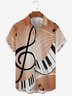 Hawaiian Retro Music Elements Men's Casual Short-sleeved Shirt