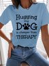 Women's Letter Short Sleeve Tee T-shirt Crew Neck Casual Summer Top