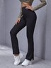 Black stretch trousers with skinny slits