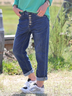 Casual washed blue wide-leg jeans