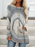 JFN Round Neck Abstract Geometric Casual Tunic Top