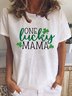 Women's Letter Short Sleeve Tee T-shirt Crew Neck Casual Summer Top