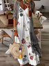 Loosen Spaghetti Floral Two Piece Dress