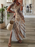 JFN V Neck Ombre Vacation Maxi Dress