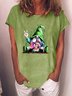 Women's Cartoon Short Sleeve Tee T-shirt Crew Neck Casual Summer Top