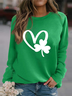 Women's St. Patrick's Day Sweatshirt Shamrock Heart Irish Gift Shirts