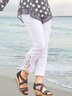 JFN Solid Basic Lace Casual Pants