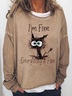 Women's Crew Neck Animal Vintage Autumn Long Sleeve Sweatshirt