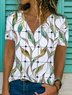 Casual V Neck Short Sleeve Top