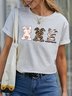 Women's Animal Short Sleeve Tee T-shirt Crew Neck Casual Summer Top