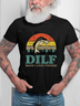 Casual Style DILF-Damn I Love Fishing Print Men's Short Sleeve T-Shirt