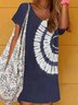 JFN V Neck Tie Dye Casual Mini Dresses