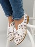 JFN  Women's Elegant Bowknot Hollow Out Chunky Heel Loafers