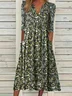 Women's Short Sleeve Summer Floral Dress V Neck Daily Going Out Casual Midi H-Line