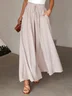 Wide Leg High Waisted Drawstring Flowy Palazzo Pants with Pockets