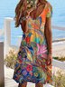 Women's Bird Short Sleeve Summer Dress V Neck Daily Casual Mini A-Line Dress