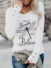 Fit Casual Dragonfly Crew Neck Buttoned T-Shirt