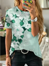 Floral Cotton-Blend Casual Fit T-Shirt