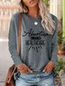 Casual Text Letters Autumn Polyester Daily Crew Neck Regular H-Line Medium Elasticity T-shirt for Women