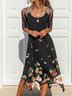 JFN Square Neck Square Neck Floral Midi Prom Dress