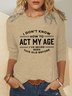 Women's Long Sleeve Blouse Spring/Fall Text Letters Crew Neck Daily Going Out Simple Top