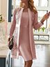 Mother of the groom/bride Dresses Plain Crew Neck Two-Piece Set