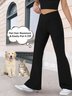 JFN Casual Plain Autumn Elastic Pet Hair Resistant Daily Straight Pants