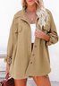 Women Casual Plain Autumn Daily Long sleeve Shawl Collar H-Line Regular Regular Size Jacket