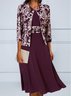 JFN Ethnic Urban Party Formal Occasion Two-Piece Set Dress with Cardigan