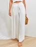 Wide Leg High Waisted Drawstring Flowy Palazzo Pants with Pockets
