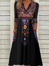 V Neck Boho Regular Fit Dress