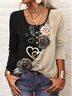 Regular Fit Color Block Crew Neck Top