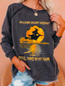Loose Crew Neck Casual Halloween Sweatshirt