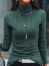 JFN Casual Turtleneck Basic Long Sleeve T-Shirt